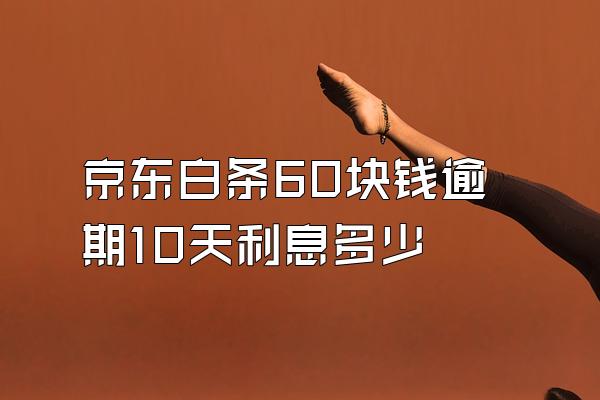 京东白条60块钱逾期10天利息多少