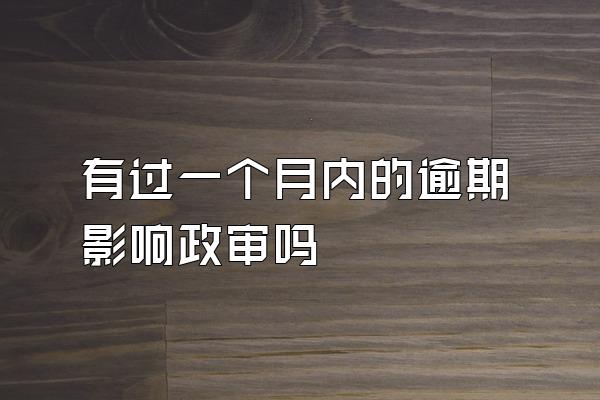 有过一个月内的逾期影响政审吗