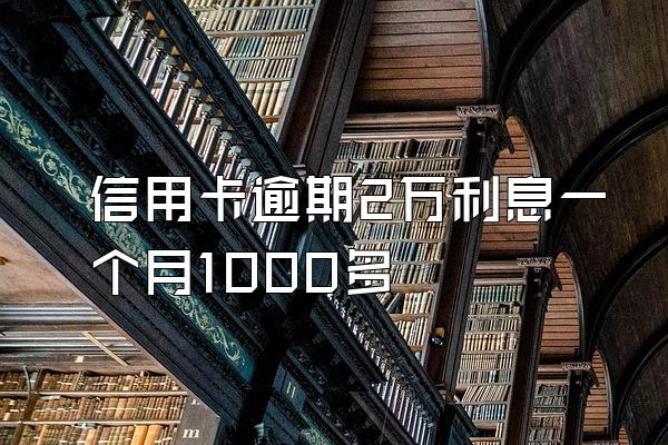 信用卡逾期2万利息一个月1000多