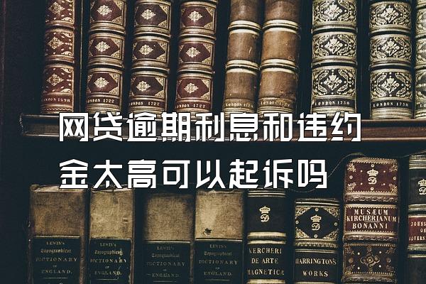 网贷逾期利息和违约金太高可以起诉吗