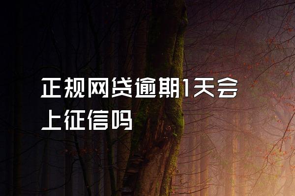 正规网贷逾期1天会上征信吗