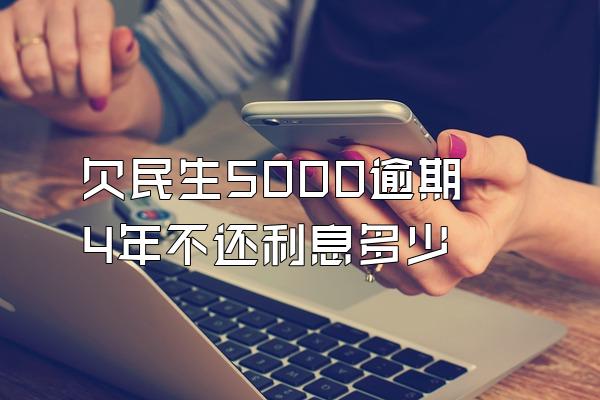 欠民生5000逾期4年不还利息多少