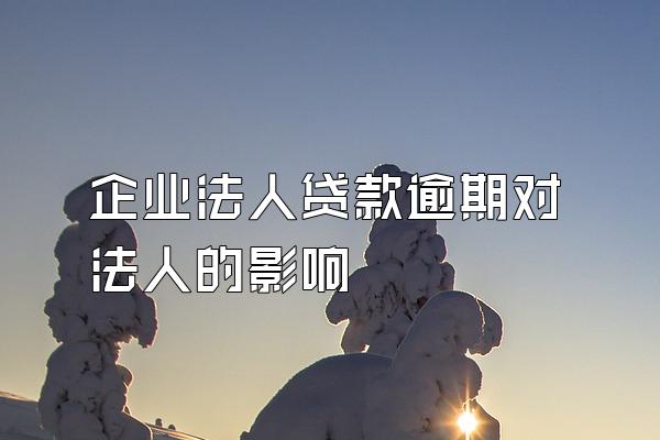 企业法人贷款逾期对法人的影响