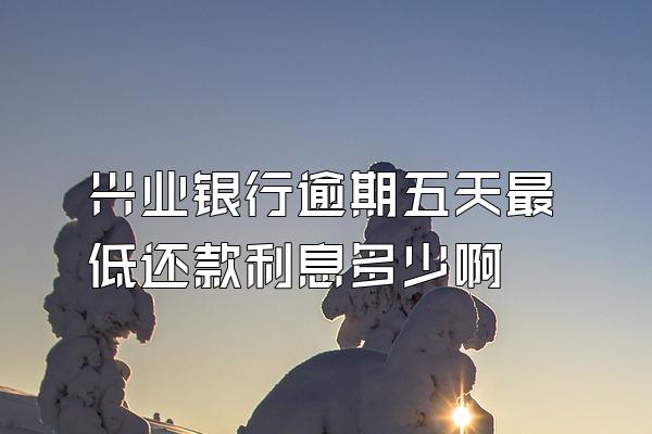 兴业银行逾期五天最低还款利息多少啊