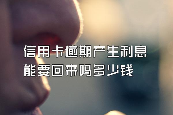 信用卡逾期产生利息能要回来吗多少钱