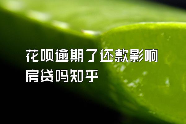 花呗逾期了还款影响房贷吗知乎