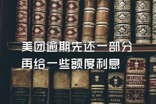 美团逾期先还一部分再给一些额度利息