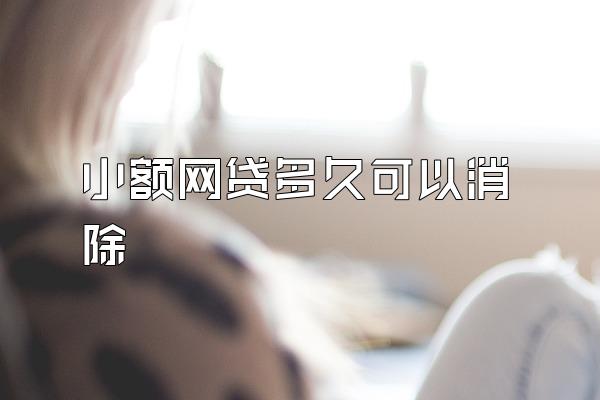 小额网贷多久可以消除