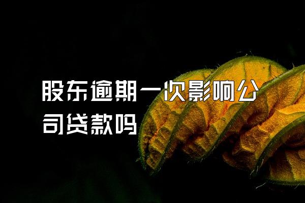 股东逾期一次影响公司贷款吗