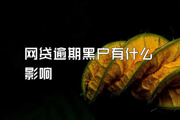 网贷逾期黑户有什么影响