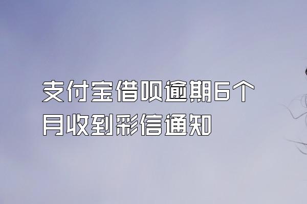 支付宝借呗逾期6个月收到彩信通知