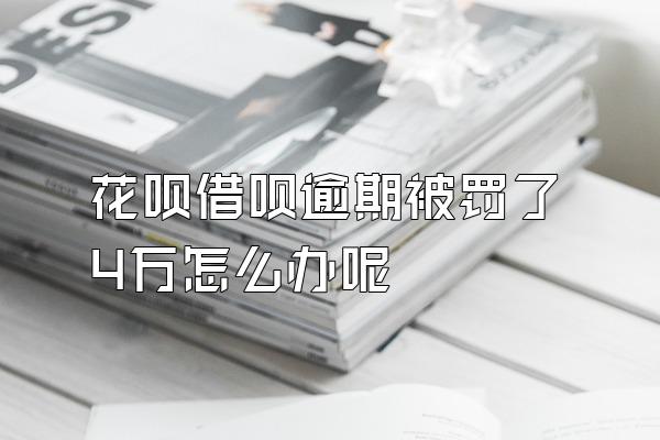 花呗借呗逾期被罚了4万怎么办呢