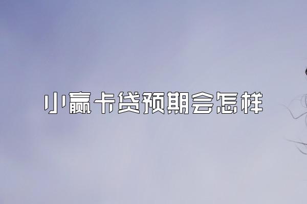 小赢卡贷预期会怎样