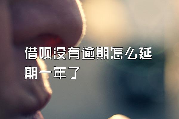 借呗没有逾期怎么延期一年了