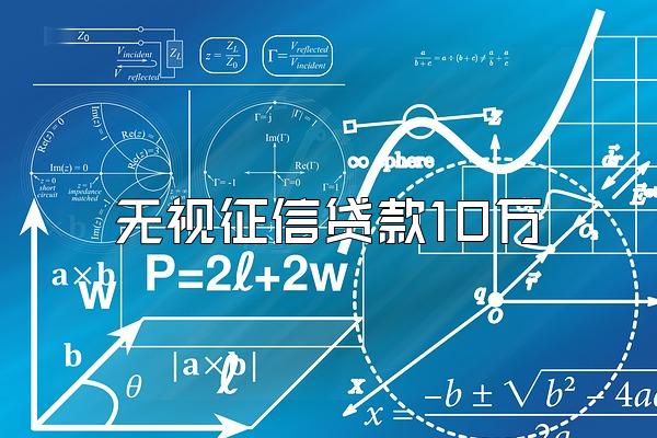 无视征信贷款10万