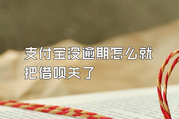 支付宝没逾期怎么就把借呗关了