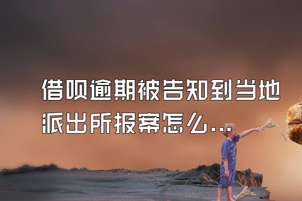 借呗逾期被告知到当地派出所报案怎么办理