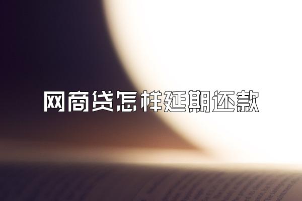 网商贷怎样延期还款