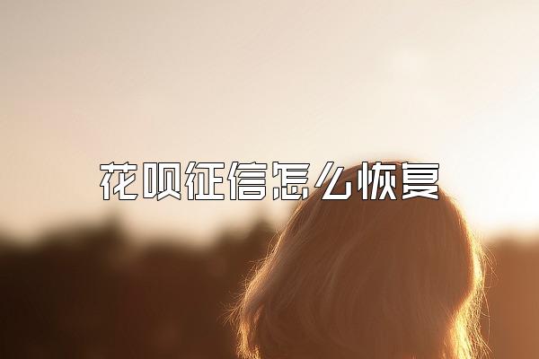 花呗征信怎么恢复