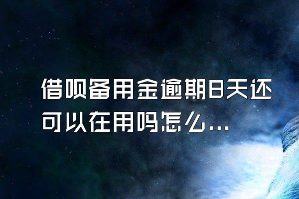 借呗备用金逾期8天还可以在用吗怎么还