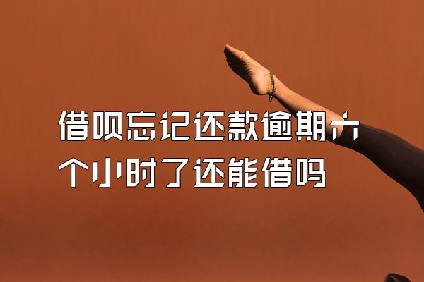 借呗忘记还款逾期六个小时了还能借吗