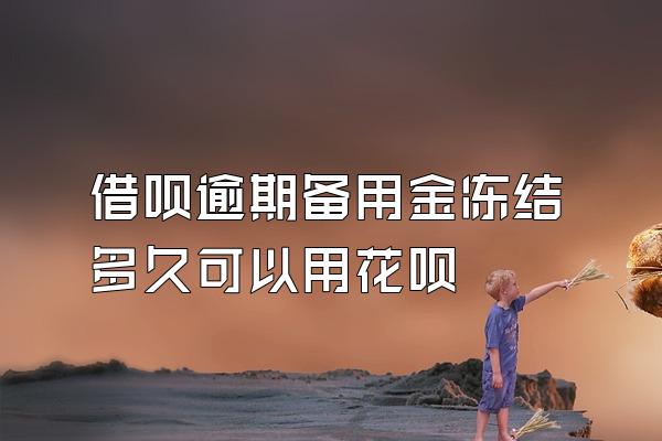 借呗逾期备用金冻结多久可以用花呗