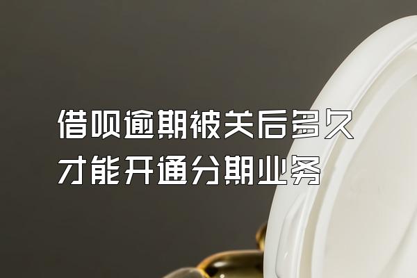 借呗逾期被关后多久才能开通分期业务