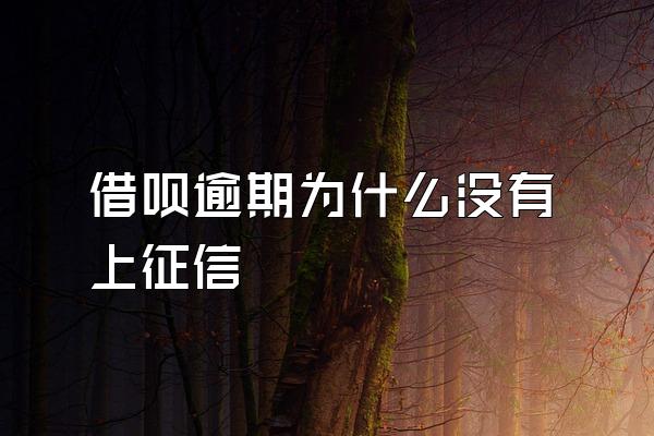 借呗逾期为什么没有上征信