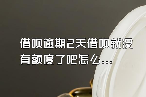 借呗逾期2天借呗就没有额度了吧怎么回事