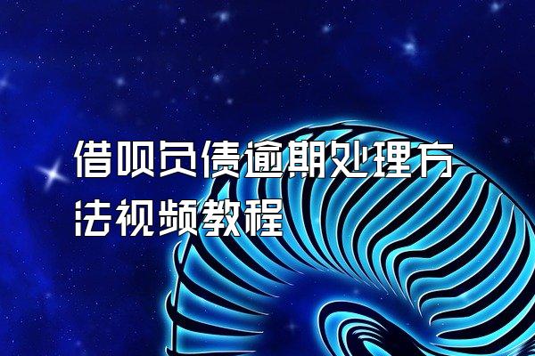 借呗负债逾期处理方法视频教程