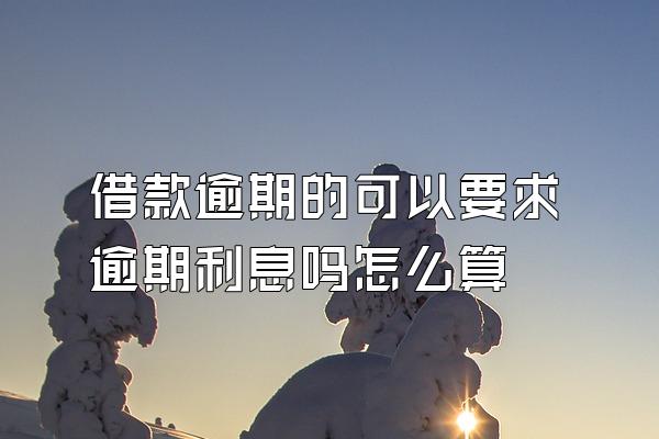 借款逾期的可以要求逾期利息吗怎么算