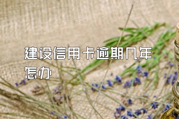 建设信用卡逾期几年怎办