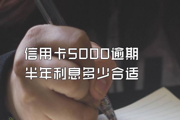 信用卡5000逾期半年利息多少合适