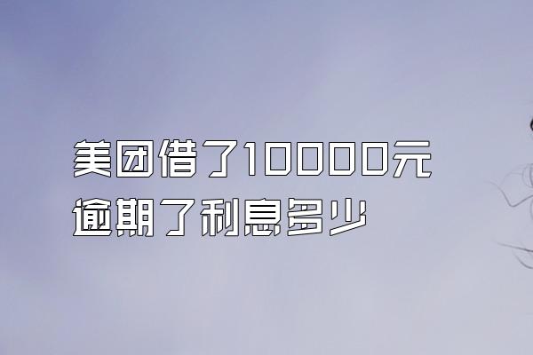 美团借了10000元逾期了利息多少