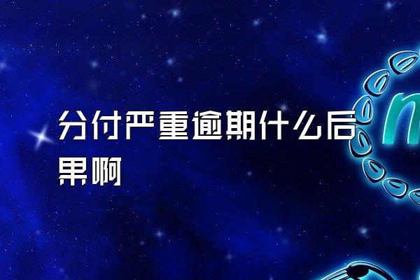 分付严重逾期什么后果啊