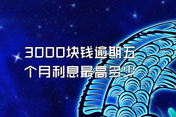 3000块钱逾期五个月利息最高多少