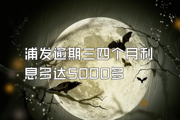 浦发逾期三四个月利息多达5000多