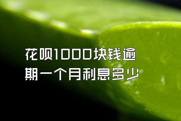 花呗1000块钱逾期一个月利息多少