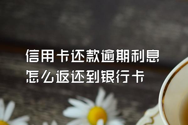 信用卡还款逾期利息怎么返还到银行卡