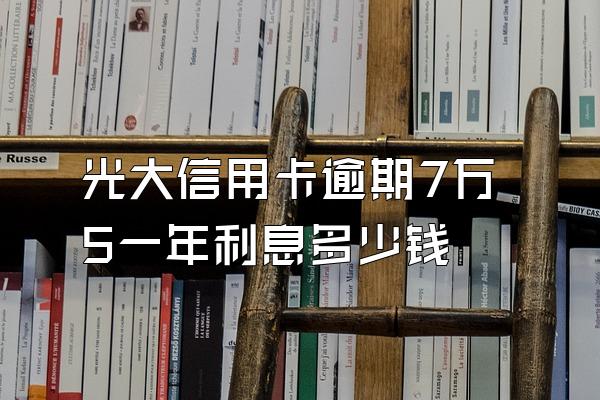 光大信用卡逾期7万5一年利息多少钱