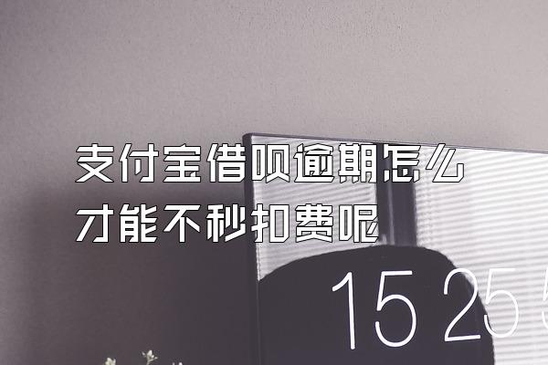 支付宝借呗逾期怎么才能不秒扣费呢