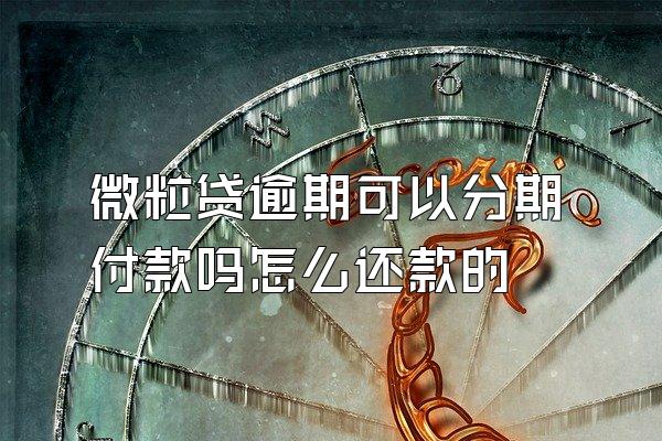 微粒贷逾期可以分期付款吗怎么还款的