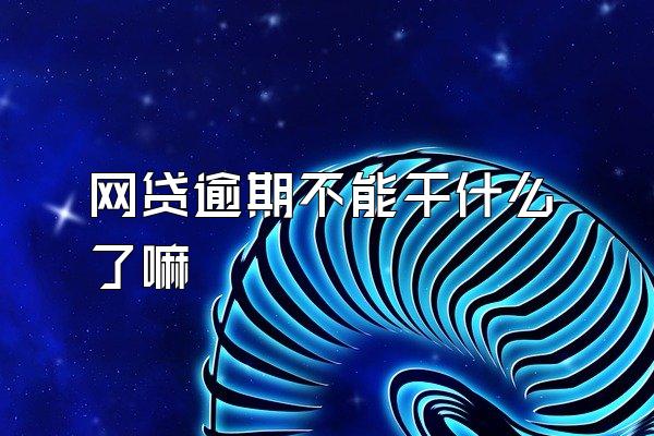 网贷逾期不能干什么了嘛