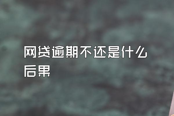 网贷逾期不还是什么后果