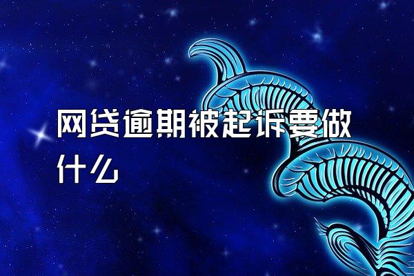 网贷逾期被起诉要做什么