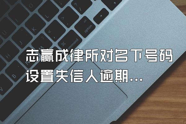 志赢成律所对名下号码设置失信人逾期彩铃