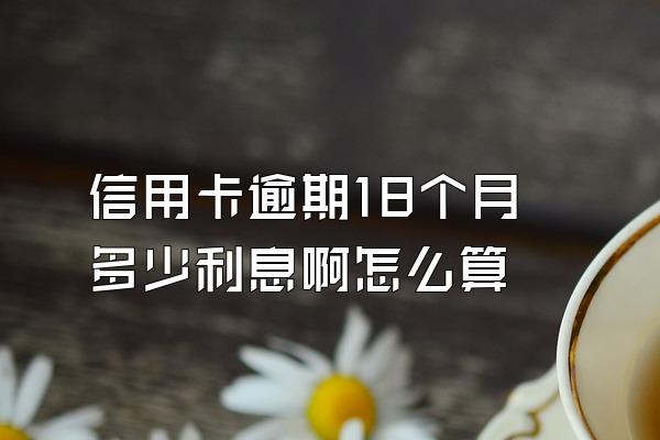 信用卡逾期18个月多少利息啊怎么算