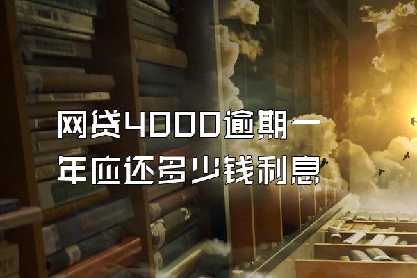 网贷4000逾期一年应还多少钱利息