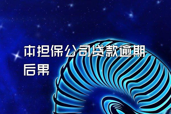 本担保公司贷款逾期后果