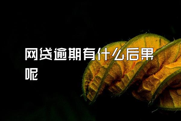 网贷逾期有什么后果呢